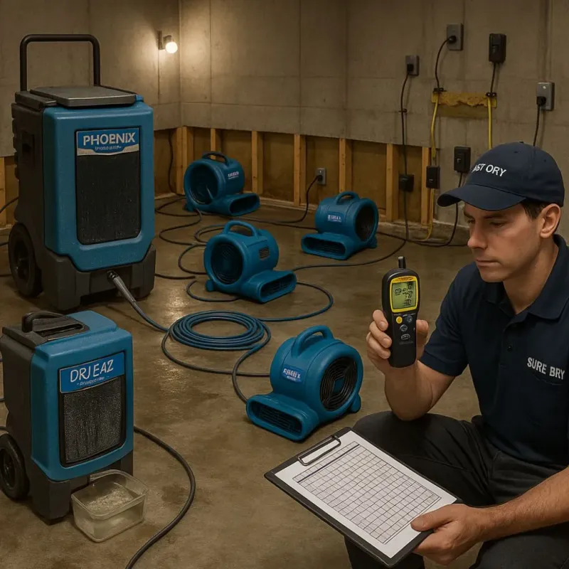 Structural Drying and Dehumidification process in South Hill, NY